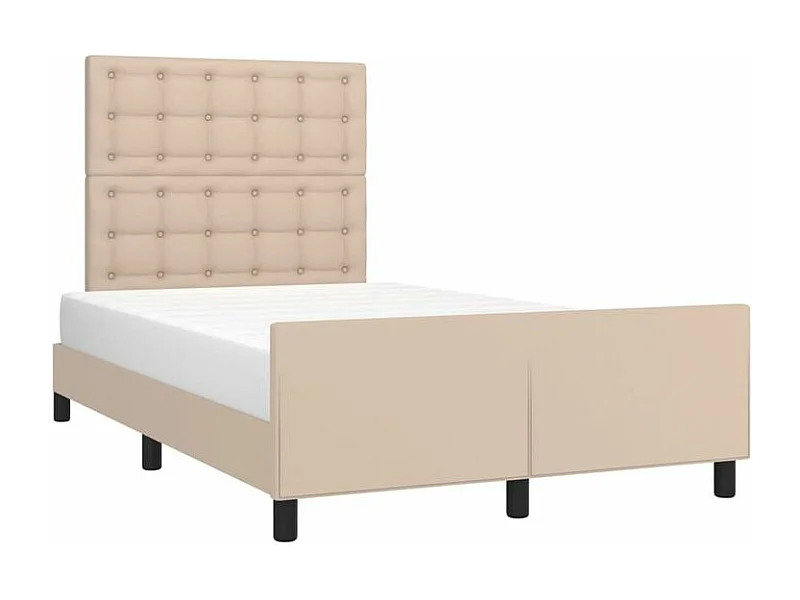 Cadre de lit avec tête de lit Cappuccino 120x200 Similicuir