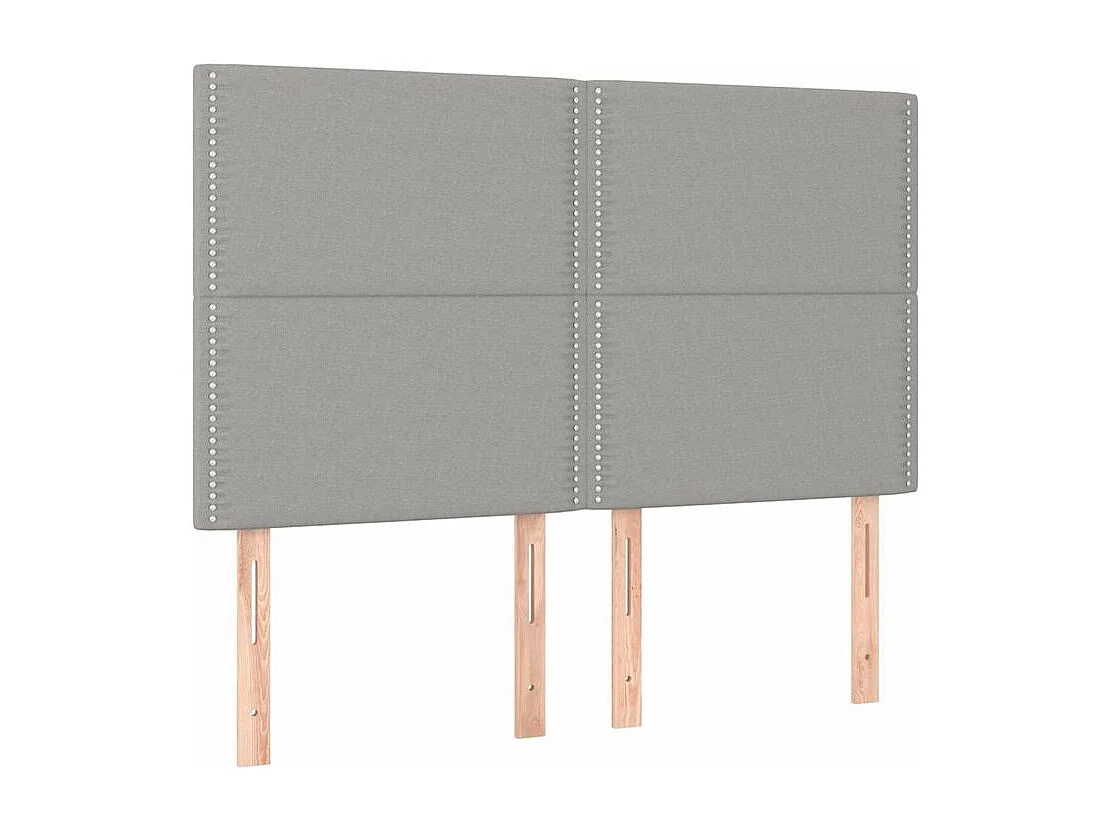 Sommier à lattes de lit avec matelas Gris clair 140x200 Tissu