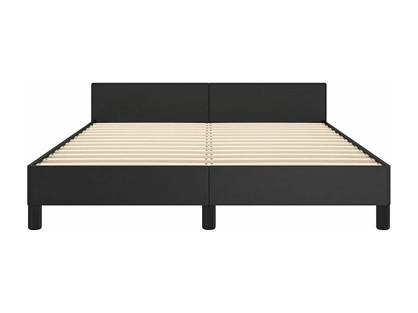 Cadre de lit avec tête de lit Noir 140x190 Similicuir