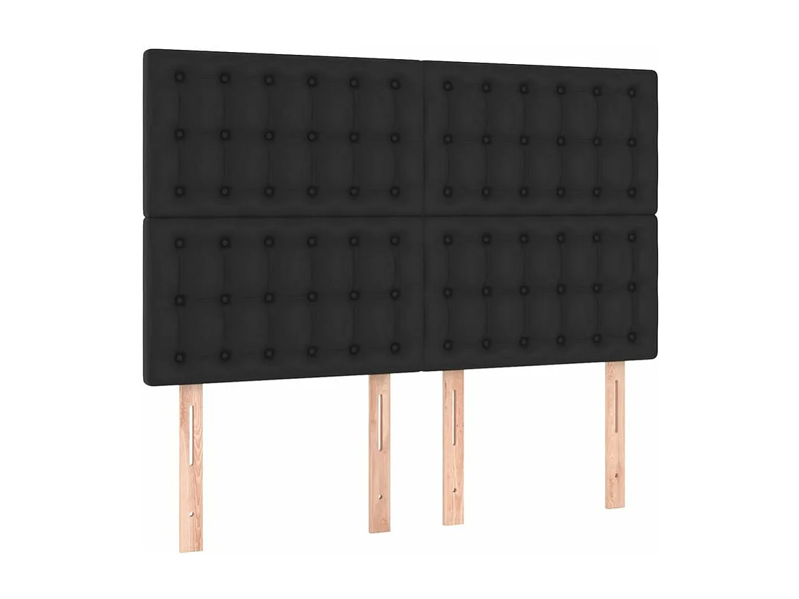 Cadre de lit avec tête de lit Noir 140x190 Similicuir