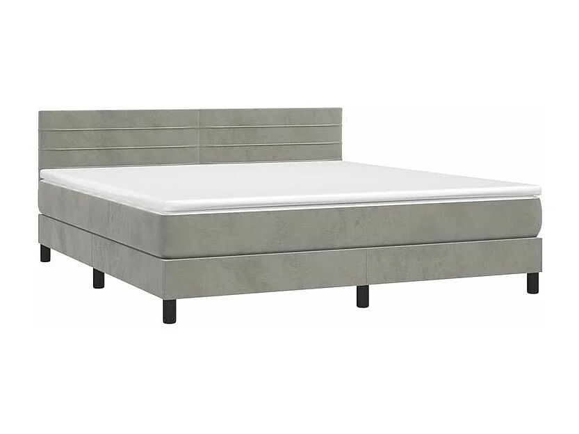Sommier à lattes de lit avec matelas LED Gris clair 160x200