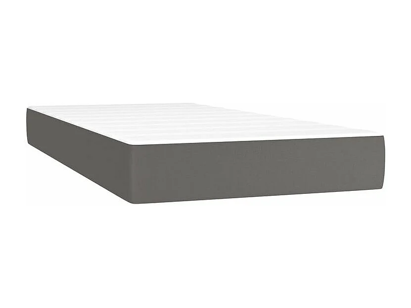 Sommier à lattes de lit avec matelas Gris 90x200 Similicuir