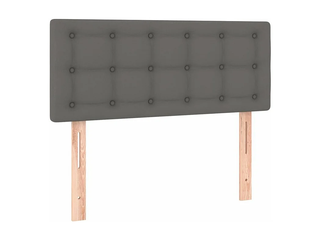 Sommier à lattes de lit avec matelas Gris 90x200 Similicuir