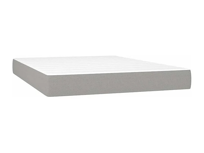 Sommier à lattes de lit et matelas et LED Gris clair 140x200