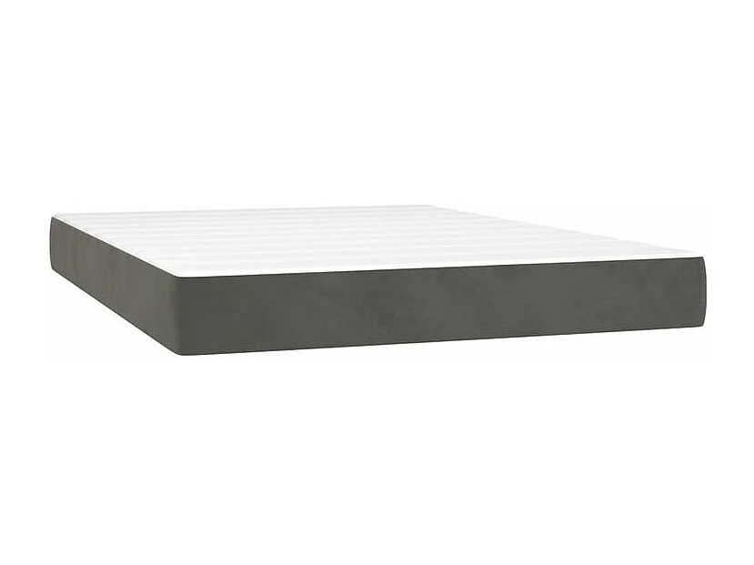 Sommier à lattes de lit matelas et LED Gris foncé 140x200