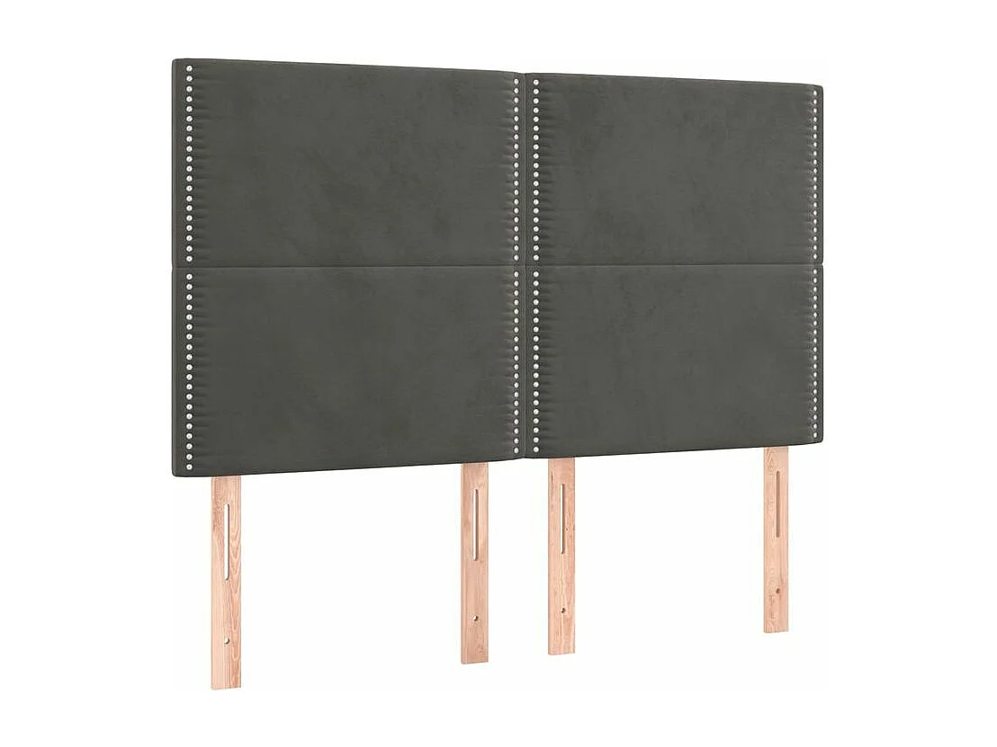 Sommier à lattes de lit matelas et LED Gris foncé 140x200