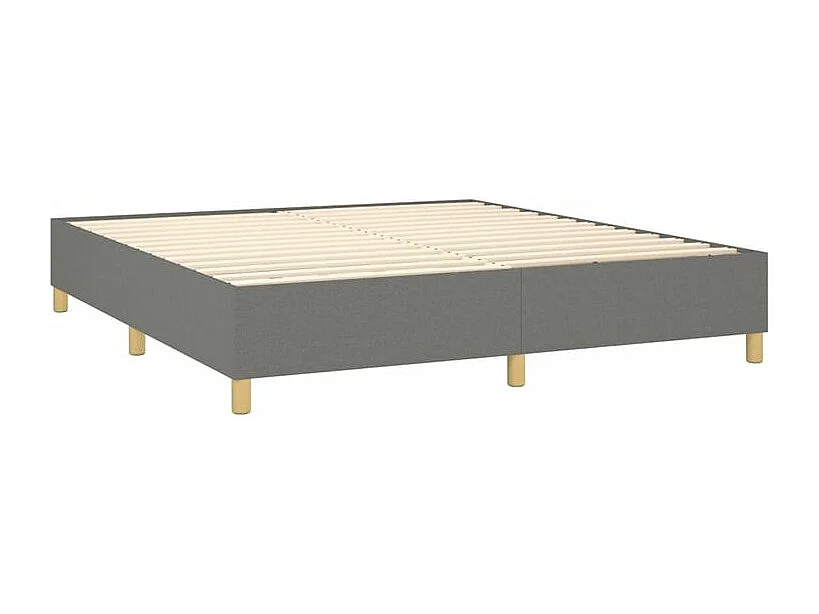 Sommier à lattes de lit et matelas et LED Gris foncé 180x200