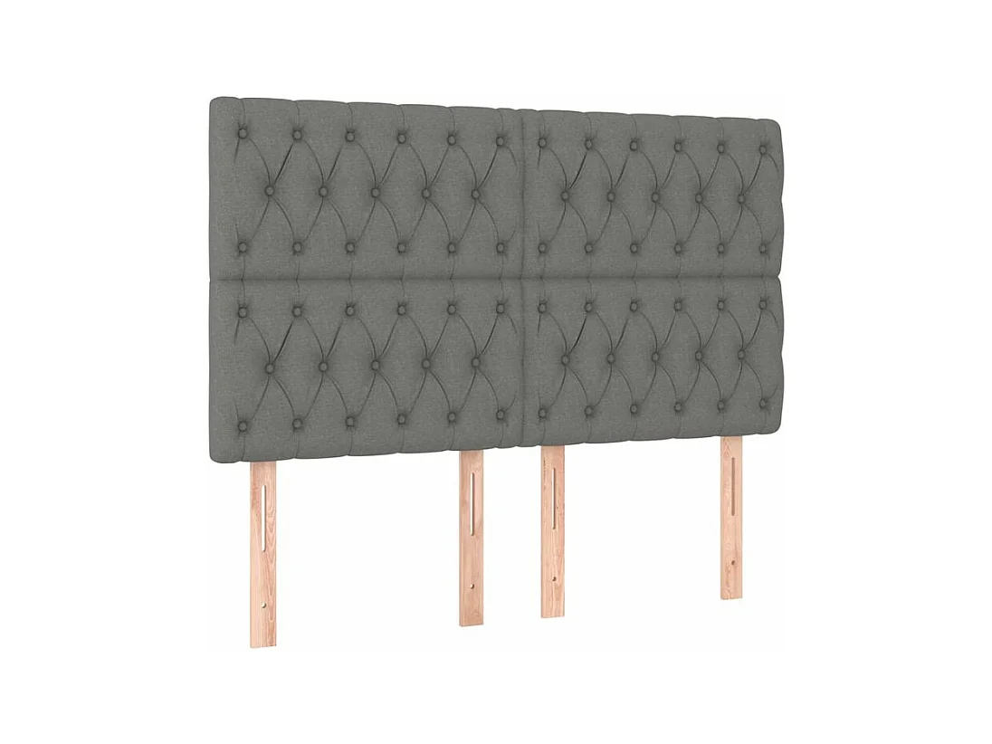 Sommier à lattes de lit avec matelas Gris foncé 140x200 Tissu