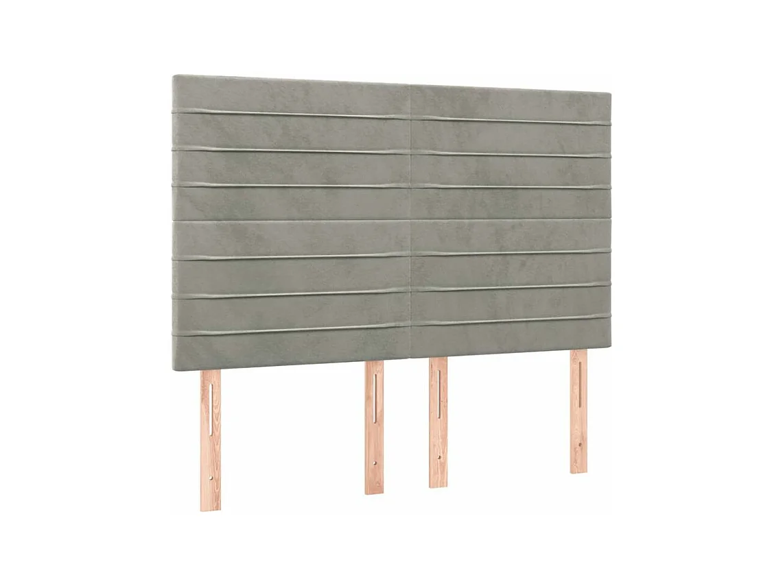 Sommier à lattes de lit et matelas Gris clair 140x200 Velours