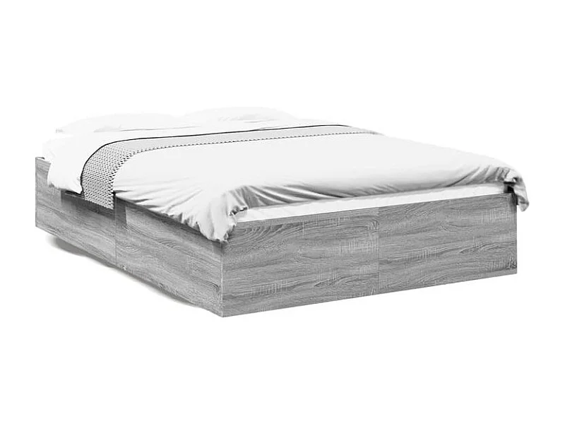 Cadre de lit sonoma gris 135x190 bois d'ingénierie