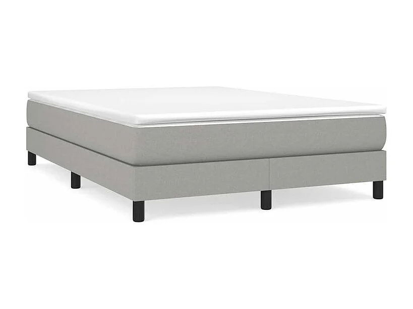 Sommier à lattes de lit avec matelas Gris clair 140x200 Tissu