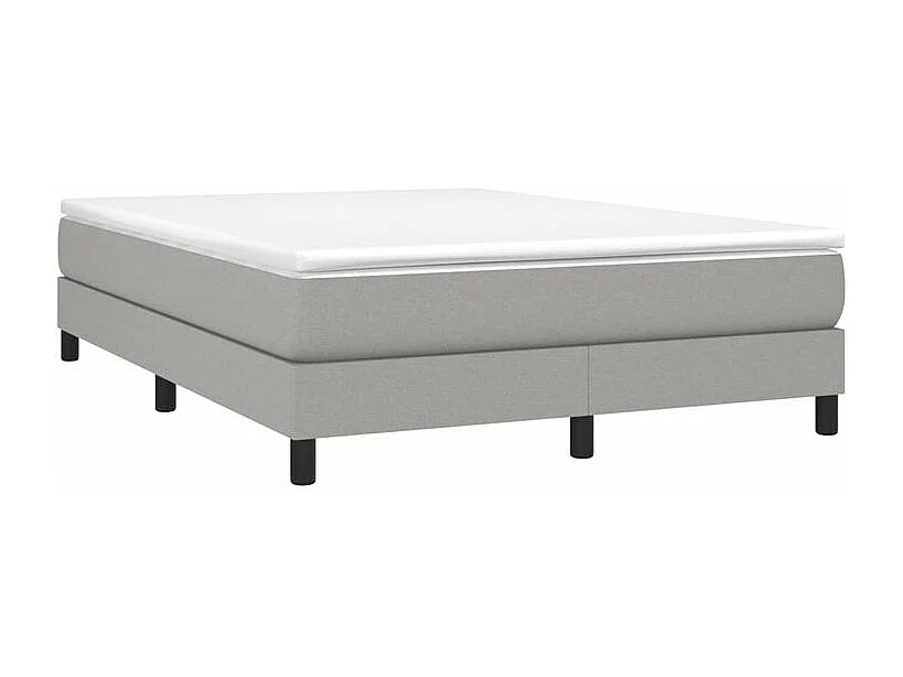 Sommier à lattes de lit avec matelas Gris clair 140x200 Tissu