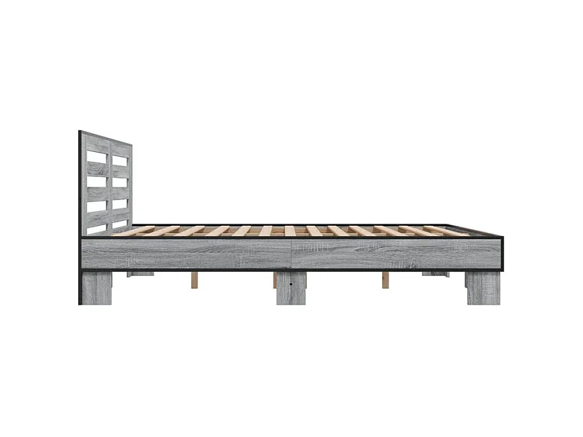 Cadre de lit sonoma gris 200x200 bois d'ingénierie et métal