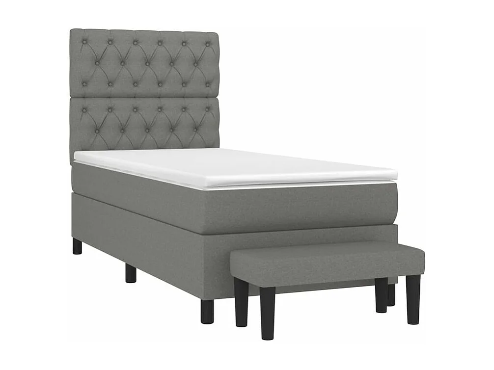 Sommier à lattes de lit avec matelas Gris foncé 80x200 Tissu