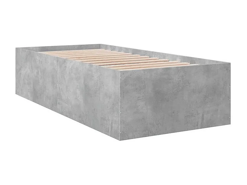 Cadre de lit gris béton 100x200 bois d'ingénierie
