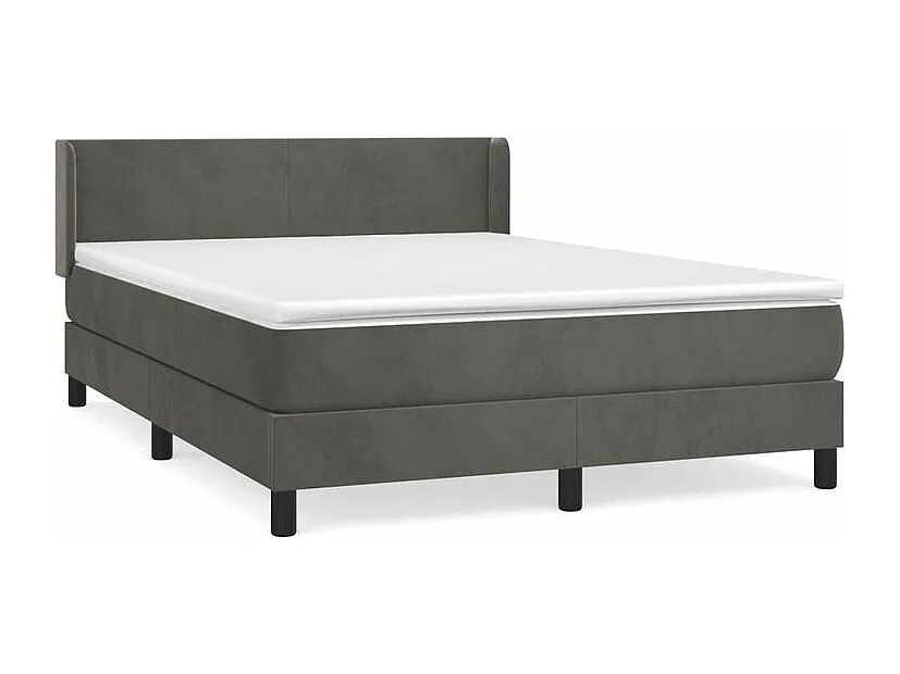 Sommier à lattes de lit et matelas Gris foncé 140x190 Velours