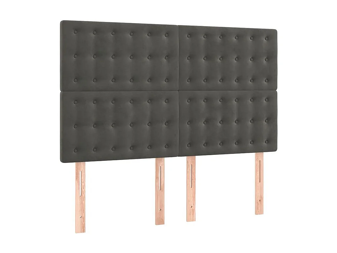 Sommier à lattes de lit et matelas Gris foncé 140x190 Velours