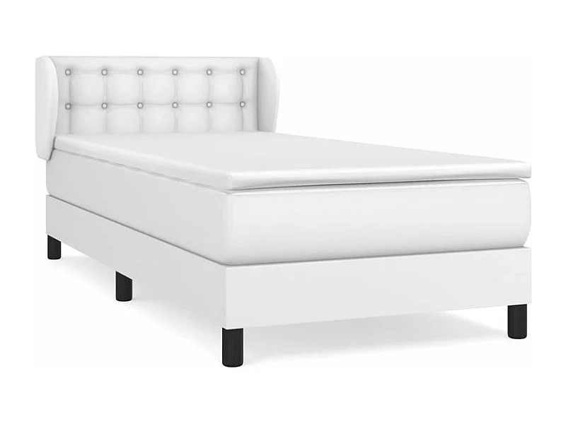 Sommier à lattes de lit avec matelas Blanc 80x200 Similicuir