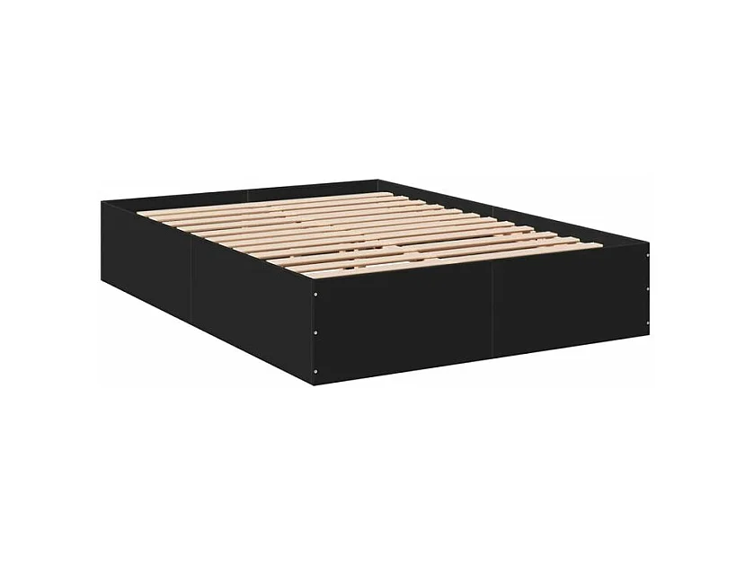 Cadre de lit noir 120x190 bois d'ingénierie