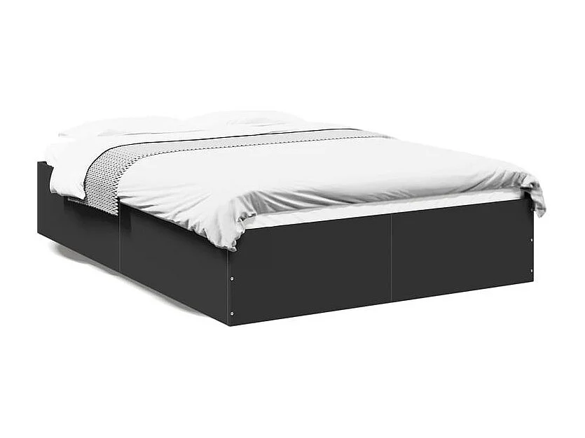 Cadre de lit noir 120x190 bois d'ingénierie