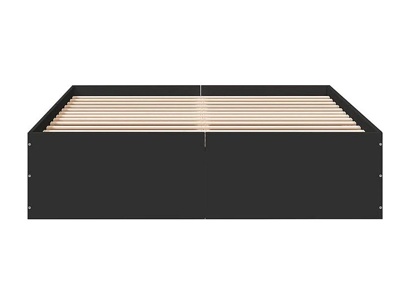 Cadre de lit noir 140x190 bois d'ingénierie