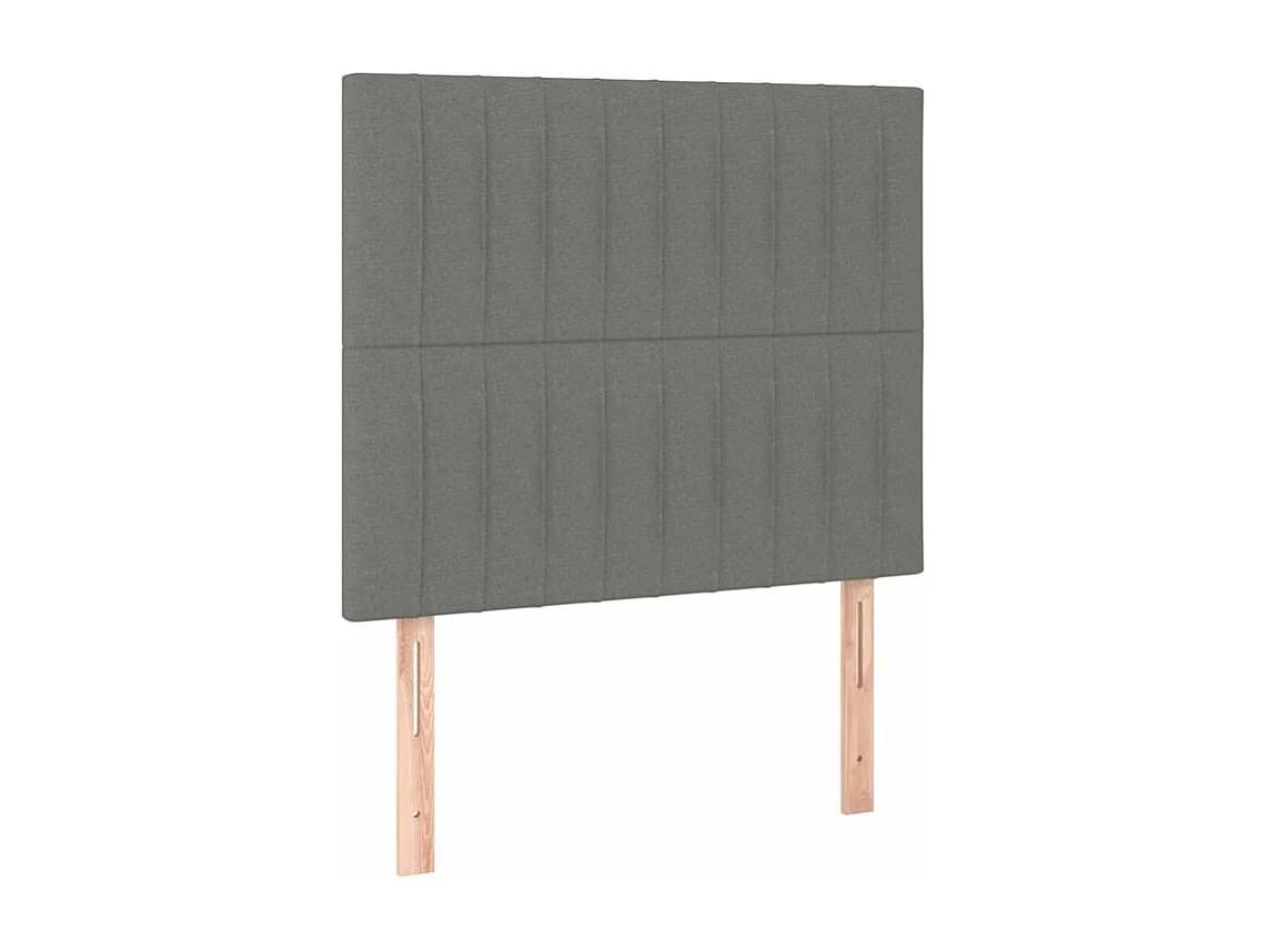 Sommier à lattes de lit et matelas et LED Gris foncé 90x190