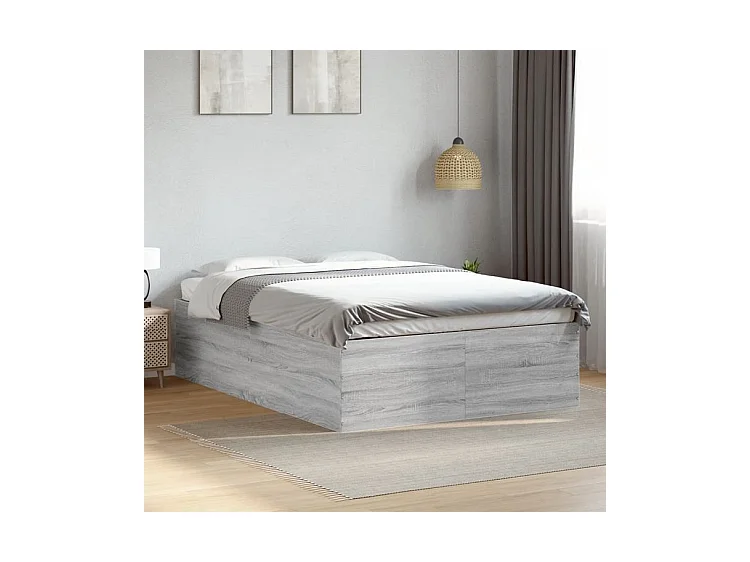 Cadre de lit sonoma gris 140x200 bois d'ingénierie