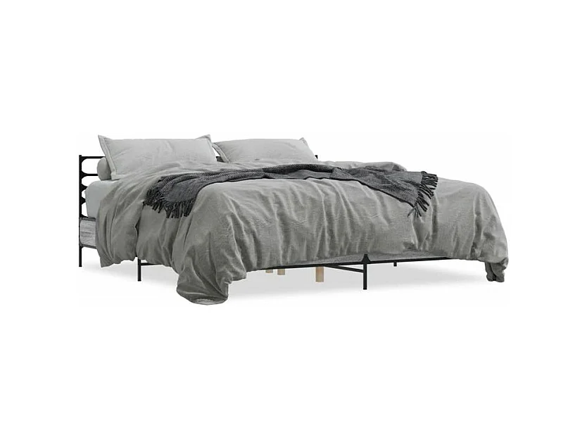 Cadre de lit sonoma gris 180x200 bois d'ingénierie et métal