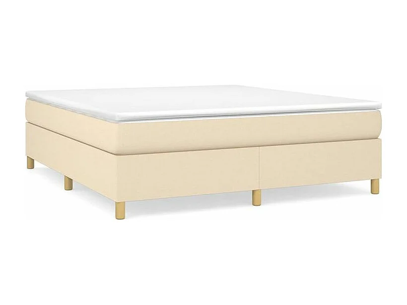 Sommier à lattes de lit avec matelas Crème 180x200 Tissu