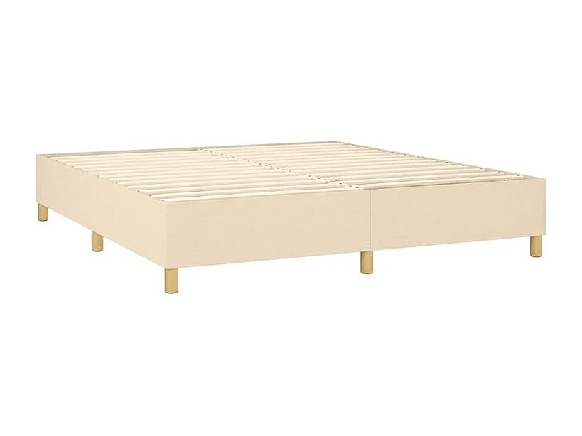 Sommier à lattes de lit avec matelas Crème 180x200 Tissu
