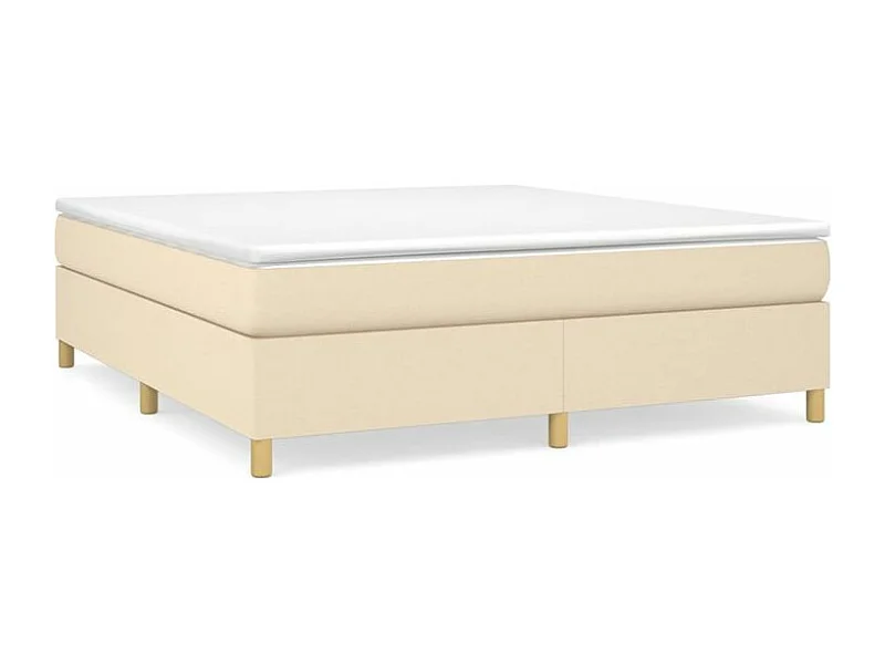 Sommier à lattes de lit avec matelas Crème 180x200 Tissu