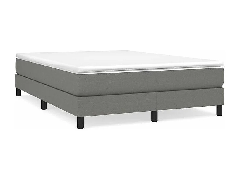 Sommier à lattes de lit avec matelas Gris foncé 140x200 Tissu