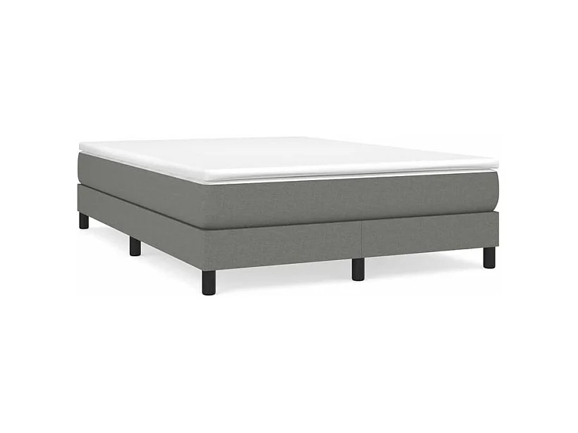 Sommier à lattes de lit avec matelas Gris foncé 140x200 Tissu