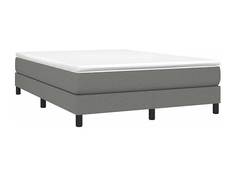 Sommier à lattes de lit avec matelas Gris foncé 140x200 Tissu