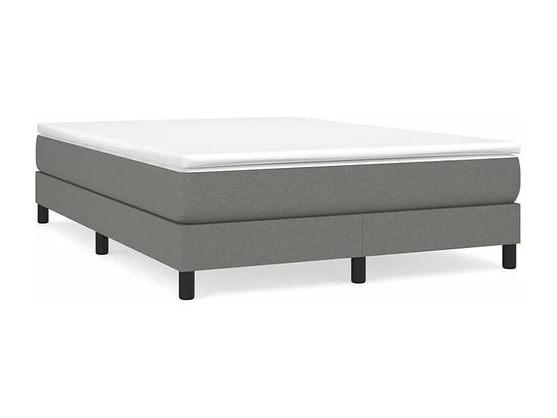Sommier à lattes de lit avec matelas Gris foncé 140x200 Tissu