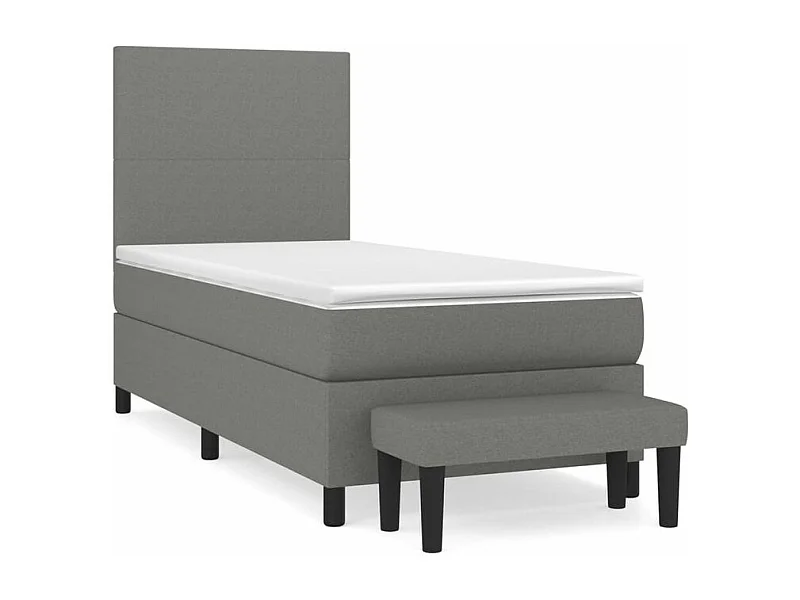 Sommier à lattes de lit avec matelas Gris foncé 100x200 Tissu