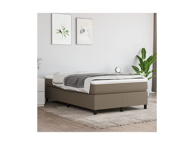 Sommier à lattes de lit avec matelas Taupe 120x200 Tissu