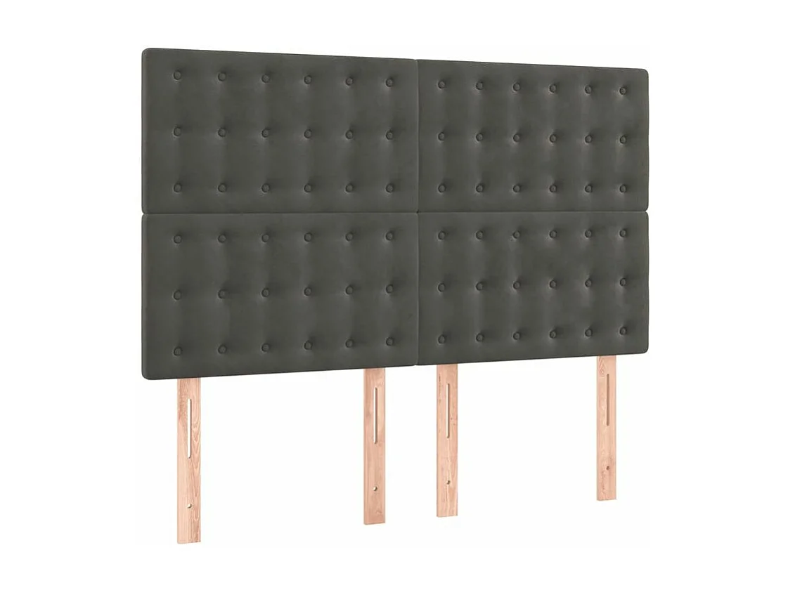 Sommier à lattes de lit et matelas Gris foncé 140x190 Velours