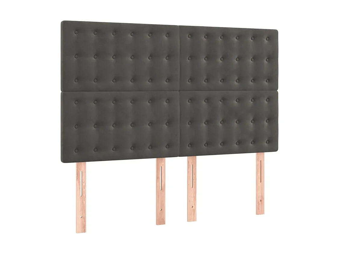 Sommier à lattes de lit et matelas Gris foncé 140x190 Velours