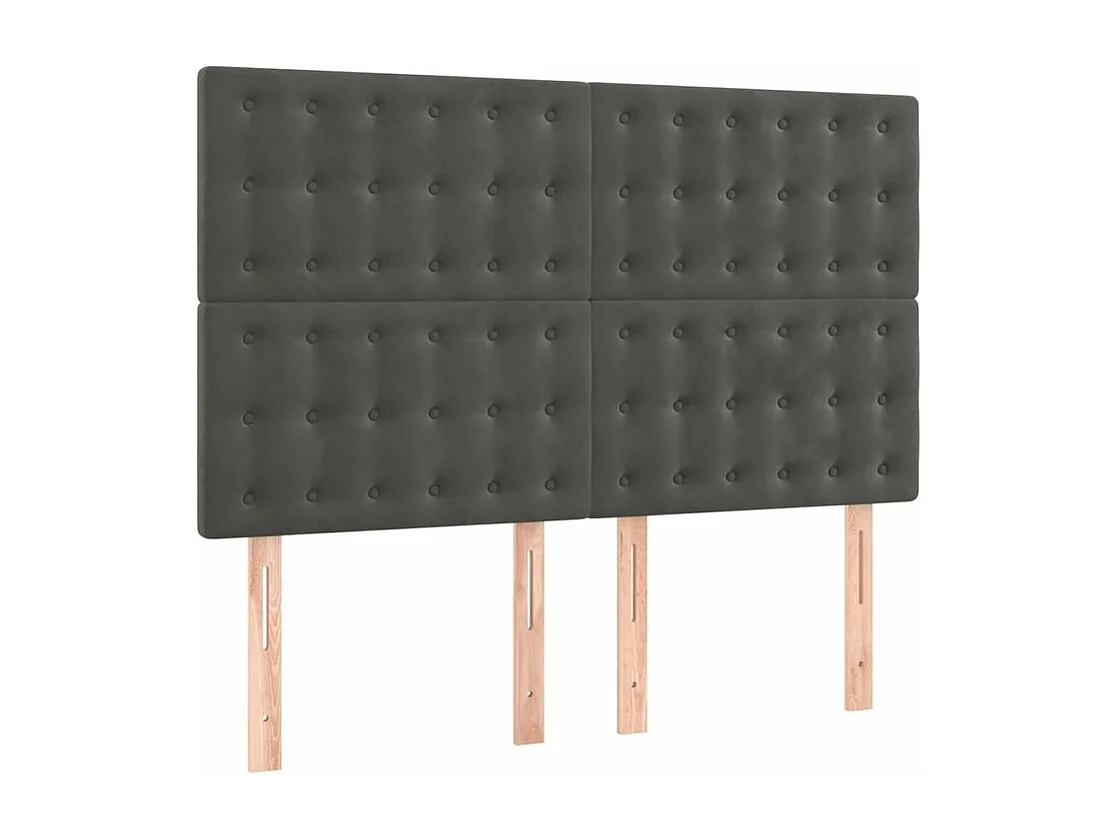 Sommier à lattes de lit et matelas Gris foncé 140x200 Velours