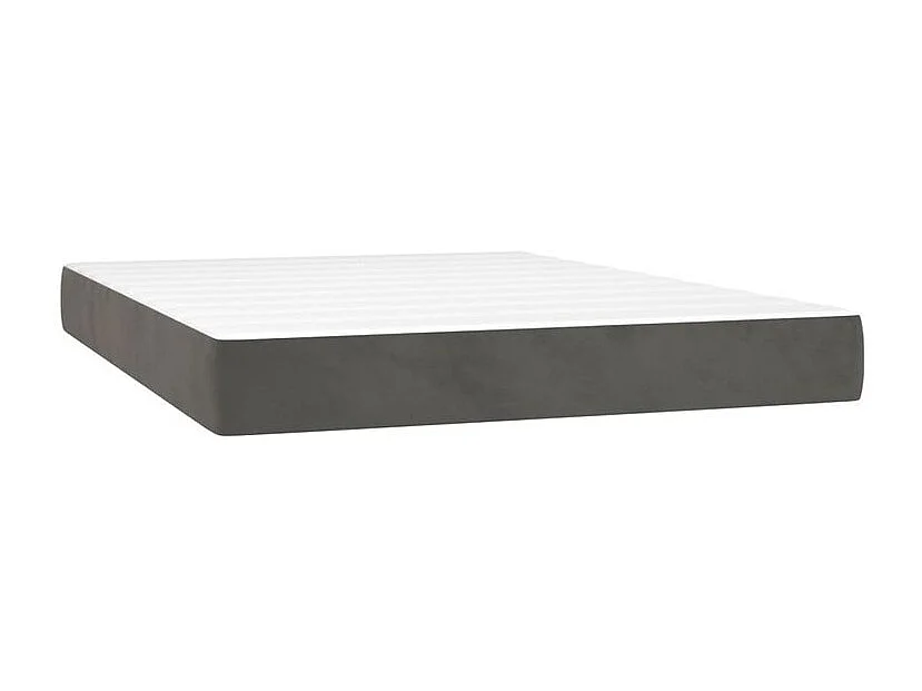 Sommier à lattes de lit et matelas Gris foncé 140x200 Velours