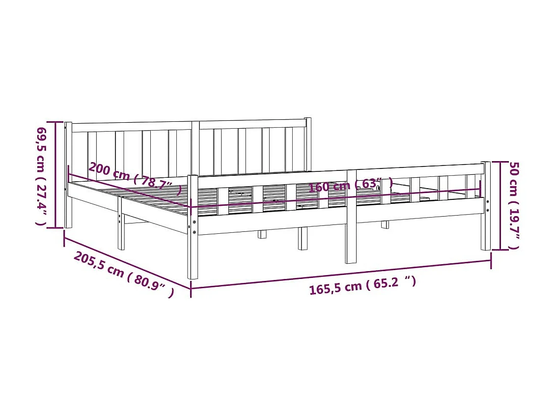Lit Bois massif 160x200