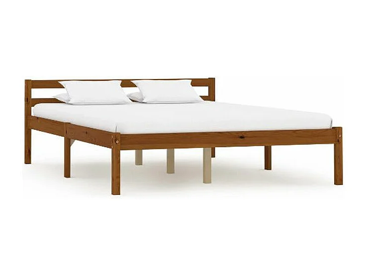 Lit adulte pin massif foncé Dorma 140x200