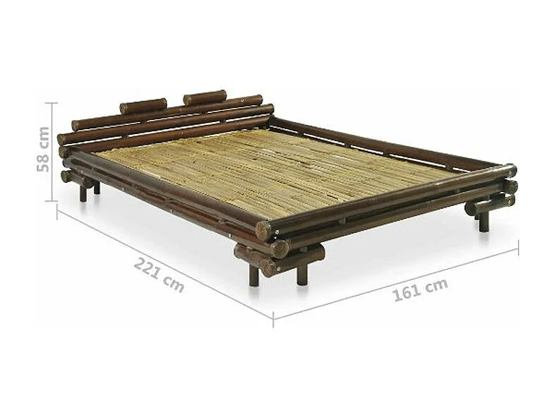 Bedframe bamboe donkerbruin 140x200 cm
