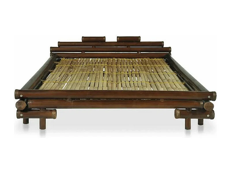 Bedframe bamboe donkerbruin 140x200 cm