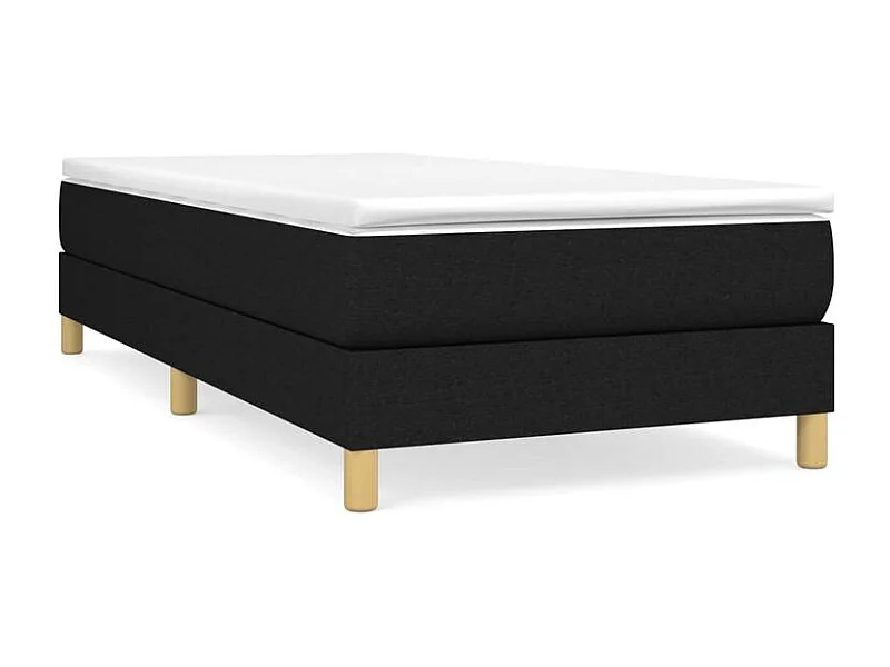 Sommier à lattes de lit et matelas Noir 80x200 Tissu