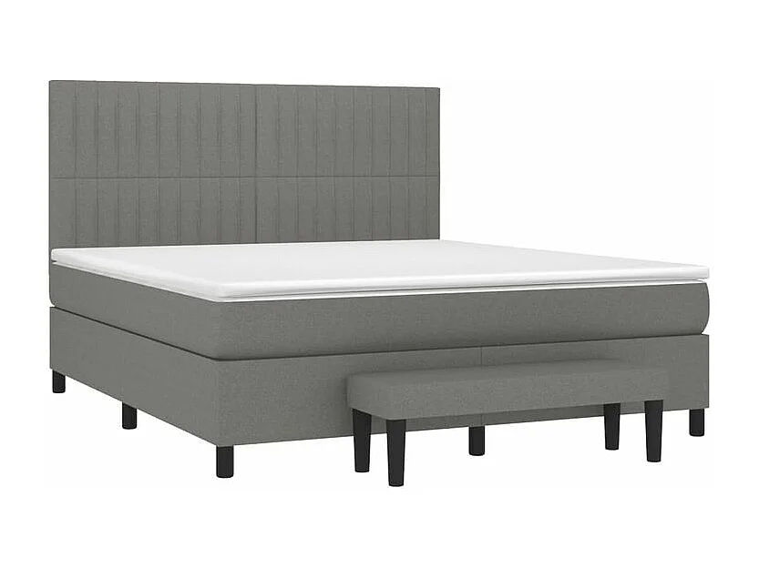 Sommier à lattes de lit avec matelas Gris foncé 160x200 Tissu