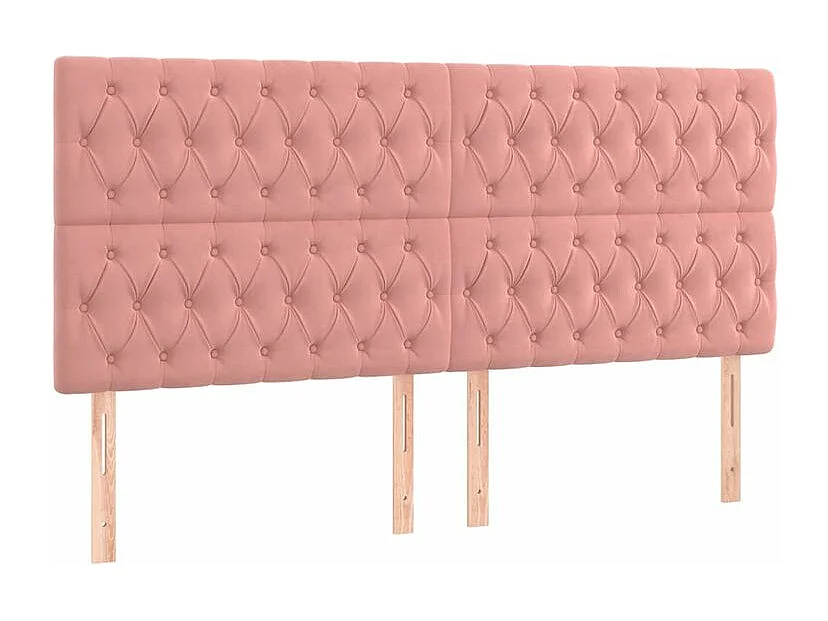 Sommier à lattes de lit matelas et LED Rose 200x200 Velours