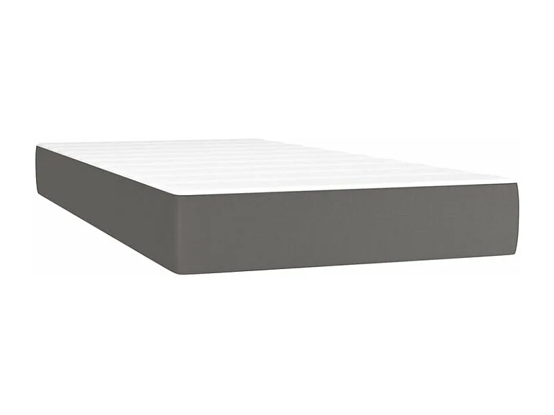 Sommier à lattes de lit avec matelas Gris 90x200 Similicuir