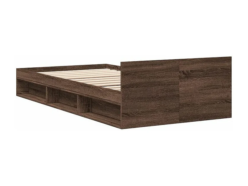 Cadre de lit et tiroir chêne marron 100x200 bois ingénierie
